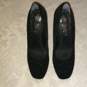 Juicy Couture Studded Suede Heels Black 7.5M